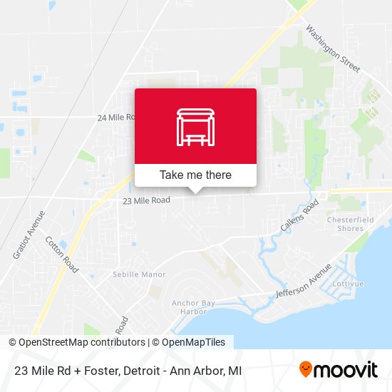 23 Mile Rd + Foster map