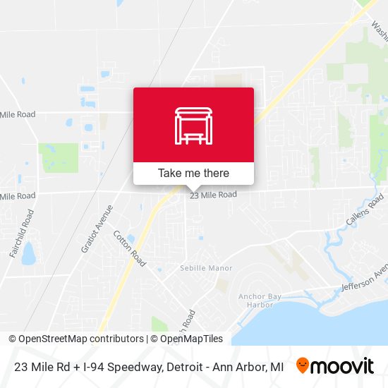23 Mile Rd + I-94 Speedway map