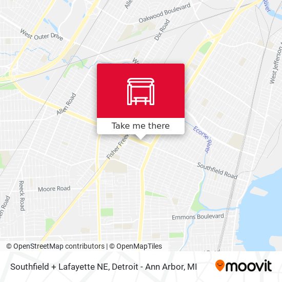Southfield + Lafayette NE map