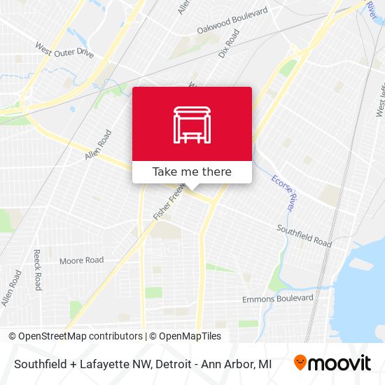 Southfield + Lafayette NW map