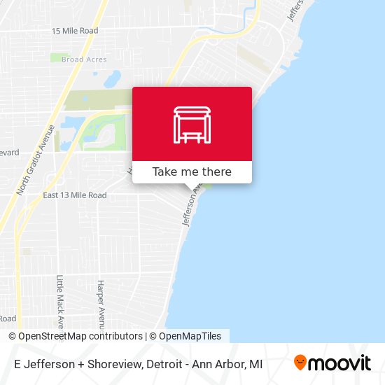 E Jefferson + Shoreview map