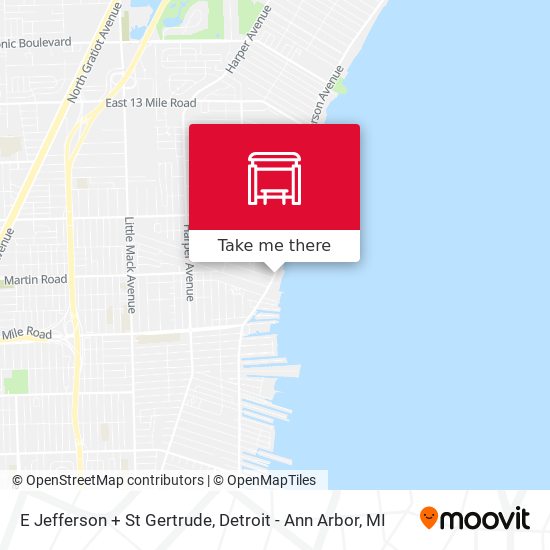 E Jefferson + St Gertrude map