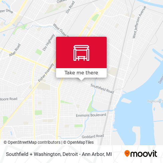 Mapa de Southfield + Washington