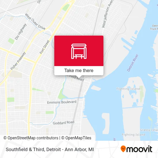 Southfield & Third map