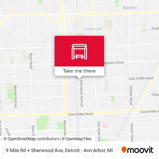 9 Mile Rd + Sherwood Ave map
