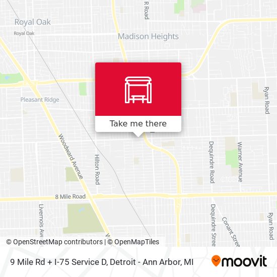 9 Mile Rd + I-75 Service D map