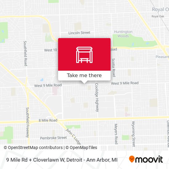 Mapa de 9 Mile Rd + Cloverlawn W