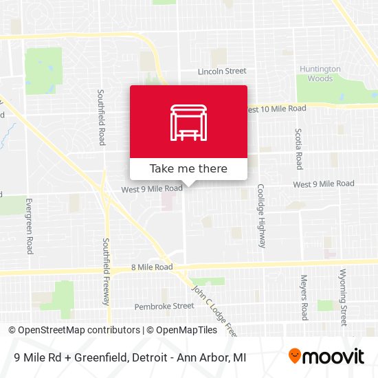 Mapa de 9 Mile Rd + Greenfield