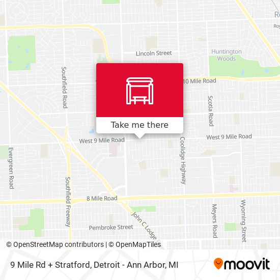 9 Mile Rd + Stratford map