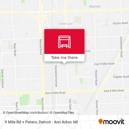 Mapa de 9 Mile Rd + Peters