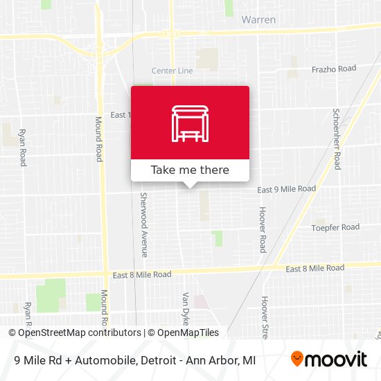 Mapa de 9 Mile Rd + Automobile