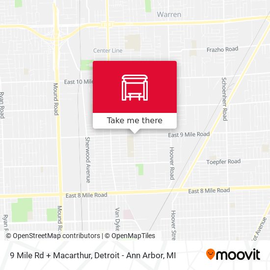9 Mile Rd + Macarthur map