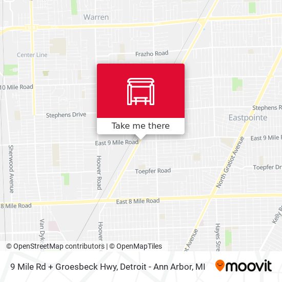 Mapa de 9 Mile Rd + Groesbeck Hwy