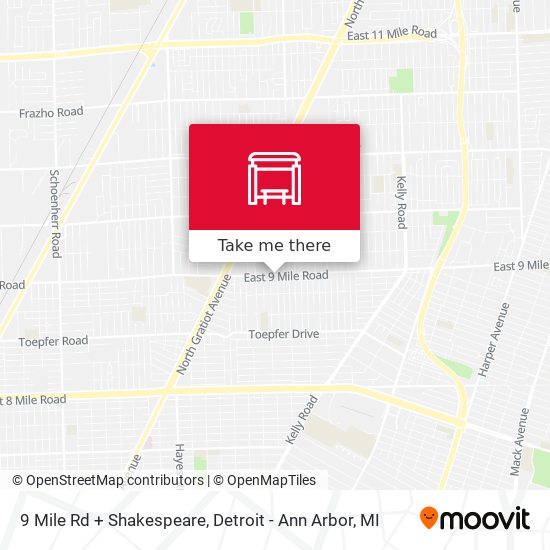 Mapa de 9 Mile Rd + Shakespeare