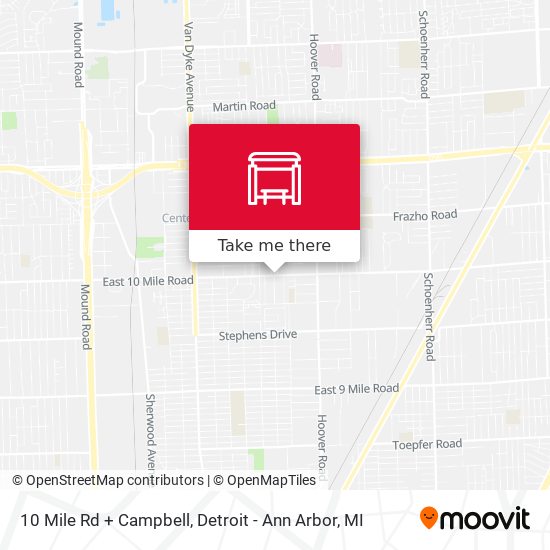 Mapa de 10 Mile Rd + Campbell