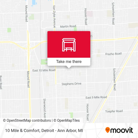 10 Mile & Comfort map