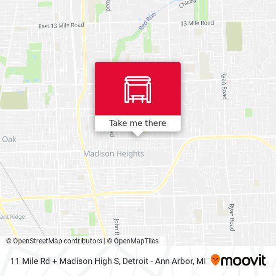 11 Mile Rd + Madison High S map
