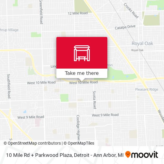 10 Mile Rd + Parkwood Plaza map