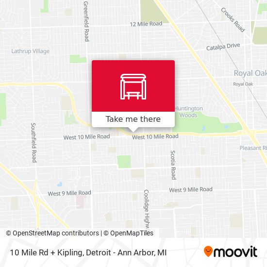 10 Mile Rd + Kipling map