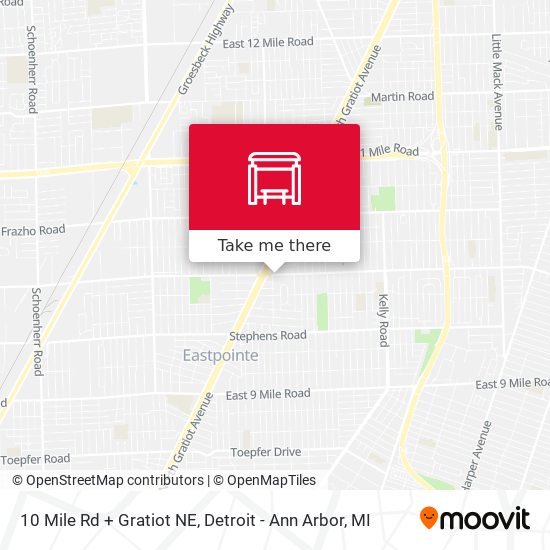 10 Mile Rd + Gratiot NE map