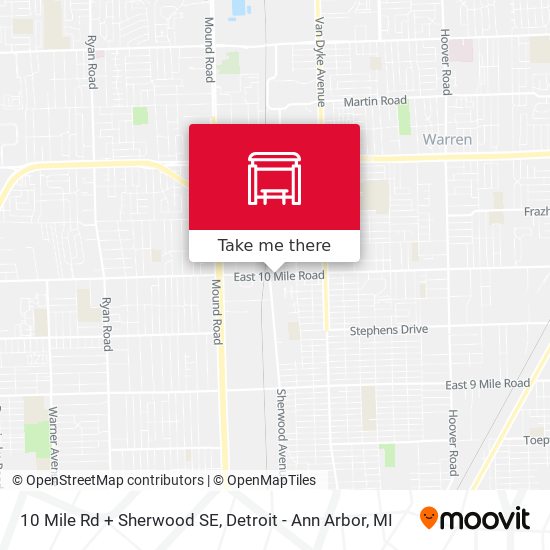 10 Mile Rd + Sherwood SE map