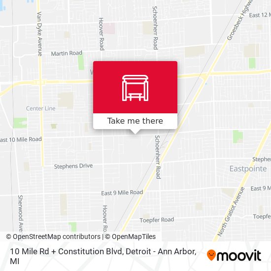 10 Mile Rd + Constitution Blvd map