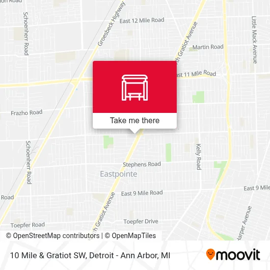 10 Mile & Gratiot SW map