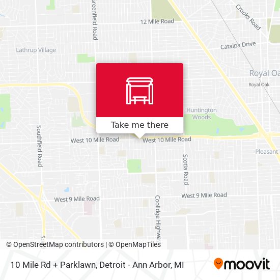 10 Mile Rd + Parklawn map