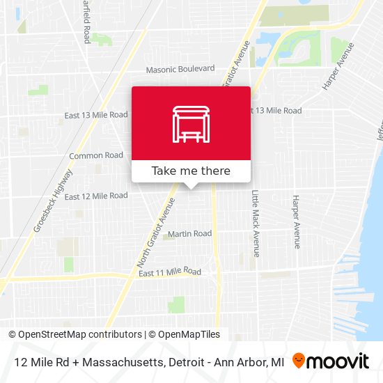 12 Mile Rd + Massachusetts map