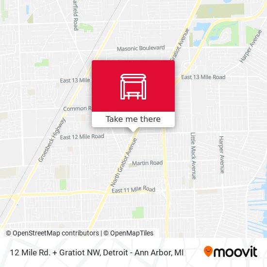 12 Mile Rd. + Gratiot NW map