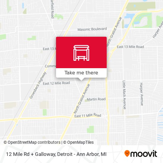 Mapa de 12 Mile Rd + Galloway