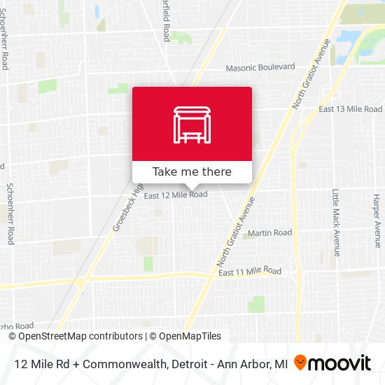 Mapa de 12 Mile Rd + Commonwealth