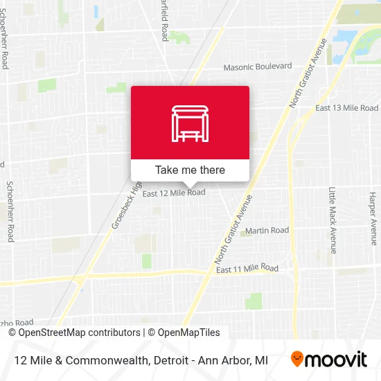 12 Mile & Commonwealth map