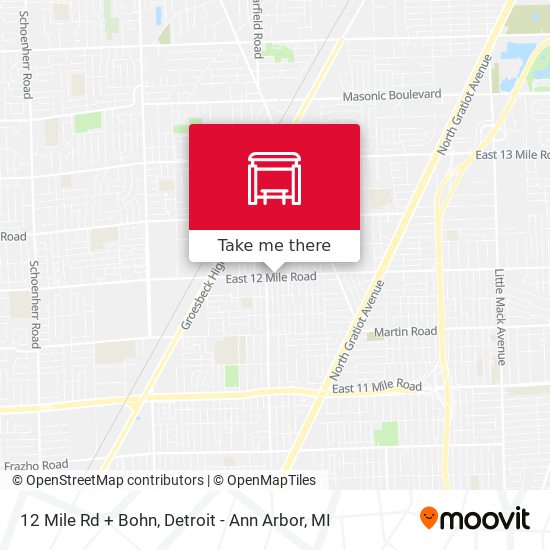 12 Mile Rd + Bohn map