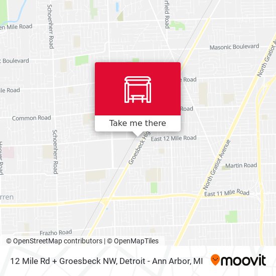12 Mile Rd + Groesbeck NW map