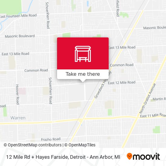 12 Mile Rd + Hayes Farside map