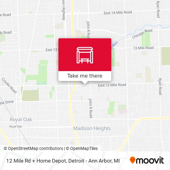 12 Mile Rd + Home Depot map
