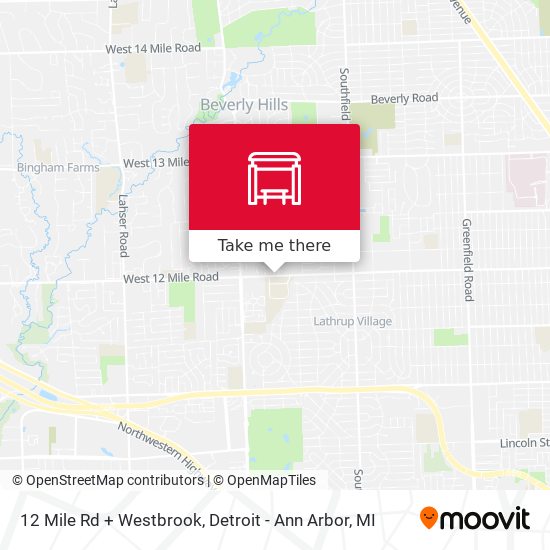 12 Mile Rd + Westbrook map