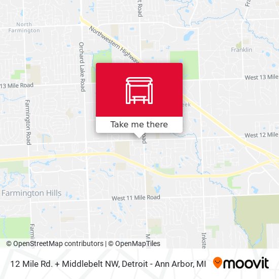 12 Mile Rd. + Middlebelt NW map