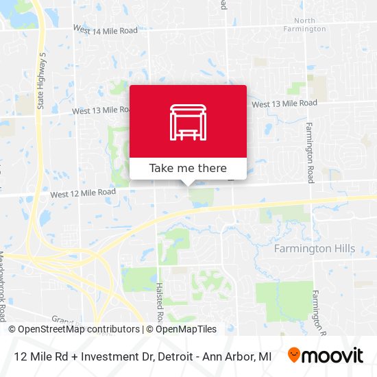 12 Mile Rd + Investment Dr map