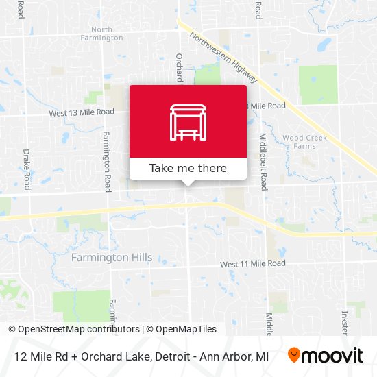 12 Mile Rd + Orchard Lake map