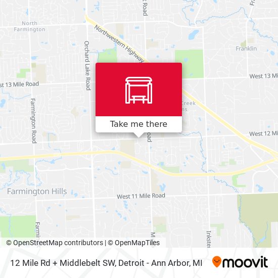 12 Mile Rd + Middlebelt SW map