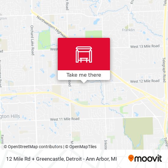 12 Mile Rd + Greencastle map