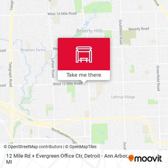 12 Mile Rd + Evergreen Office Ctr map