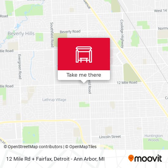 Mapa de 12 Mile Rd + Fairfax