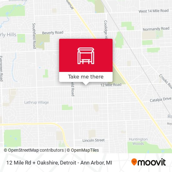 Mapa de 12 Mile Rd + Oakshire