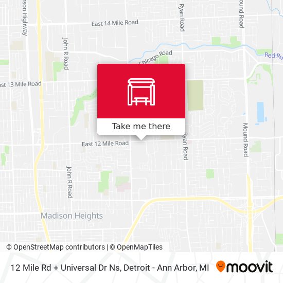 12 Mile Rd + Universal Dr Ns map