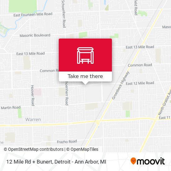 Mapa de 12 Mile Rd + Bunert