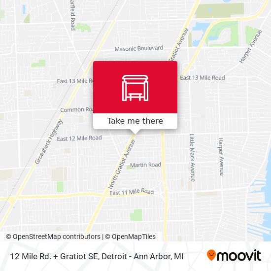 12 Mile Rd. + Gratiot SE map