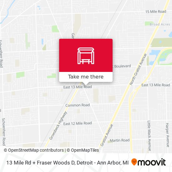 Mapa de 13 Mile Rd + Fraser Woods D